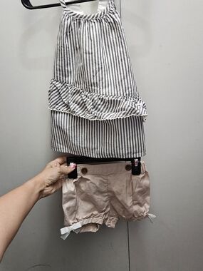 Max Studio Girls Striped Halter Top and Pink Shorts Set
